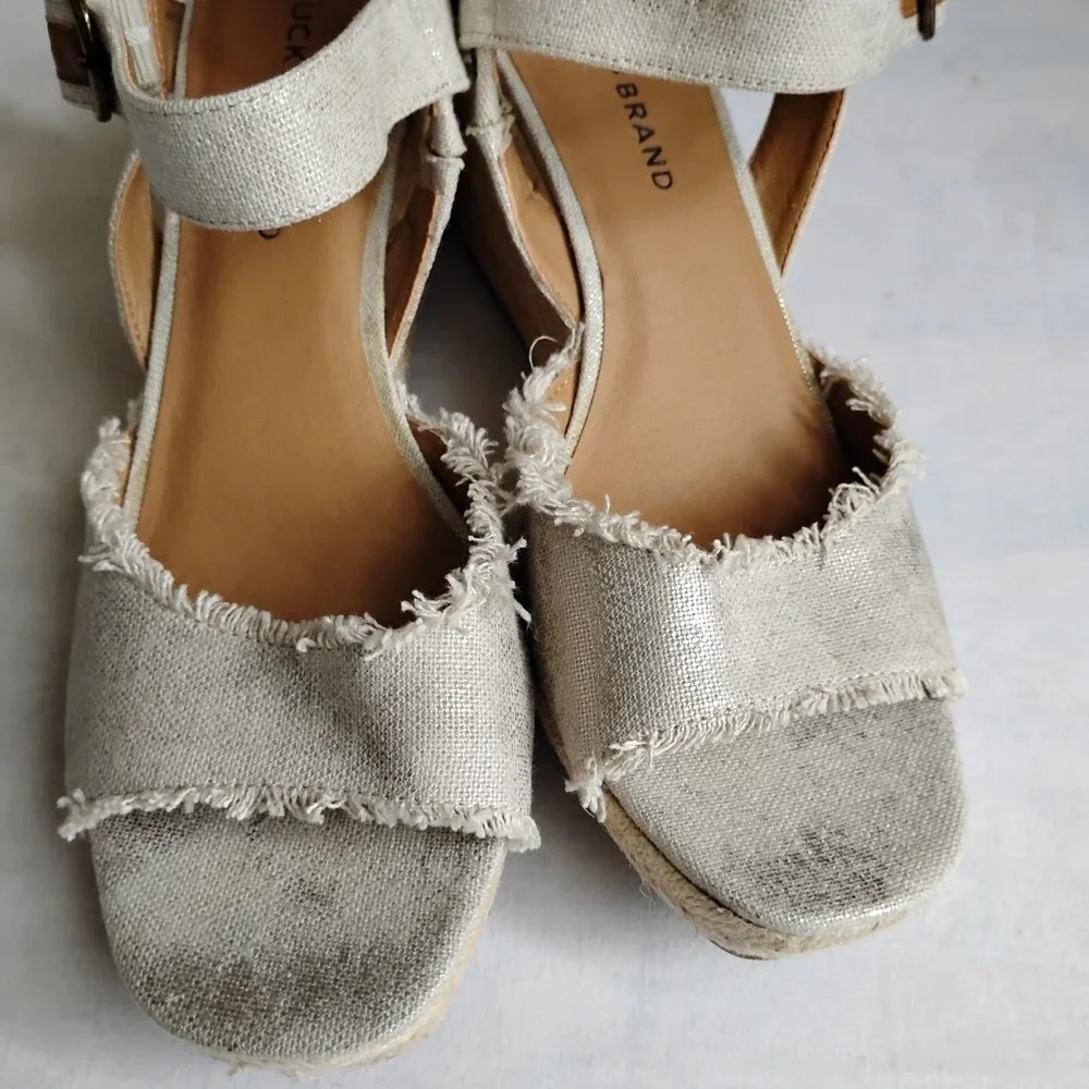 Lucky Brand Sandals 9.5 Mindra‎ Espadrille Wedge Beach Boho Resort